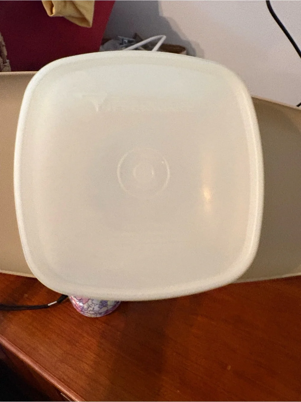 Vintage Tupperware Serving Tray & Snack Container Set Almond Beige